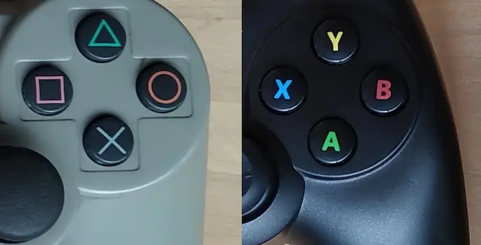 2種類のコントローラー ボタンの配置