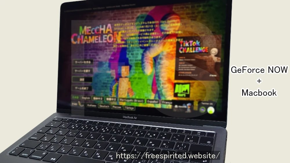 めっちゃカメレオン GeForce NOWとMacBook Air使用